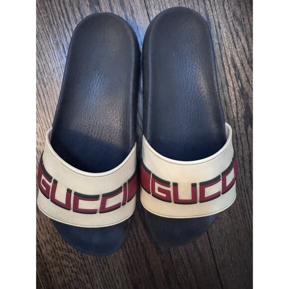 Gucci Mens Pursuit Logo Pool Slides Sandals Slip On US Sz 11 - Picture 14 of 16